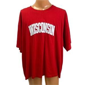 P2 By Pro Player Mens 2XL Wisconsin Short Sleeve 100% Cotton Crew Neck Tee Shirt